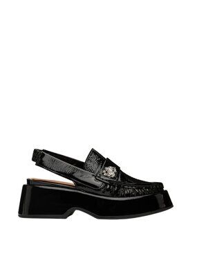 Ganni Black Retro Slingback Platform Loafers 37